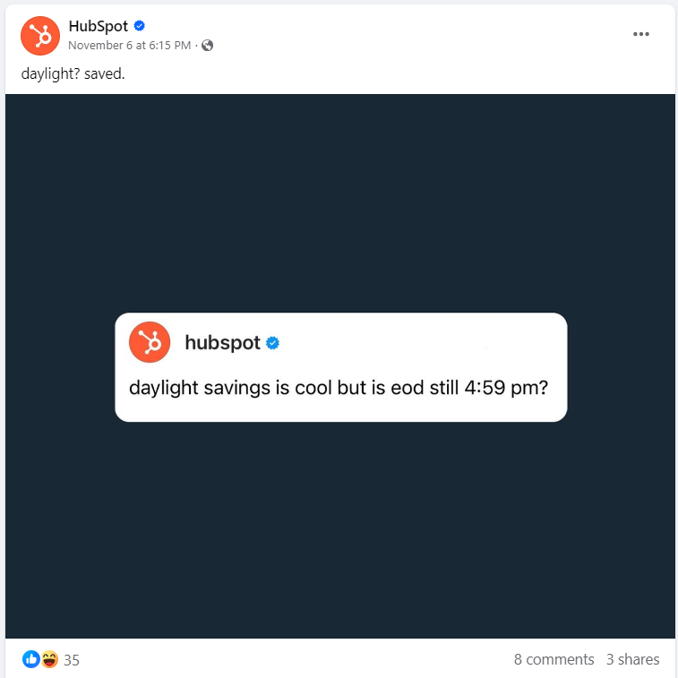 hubspot facebook gönderisi